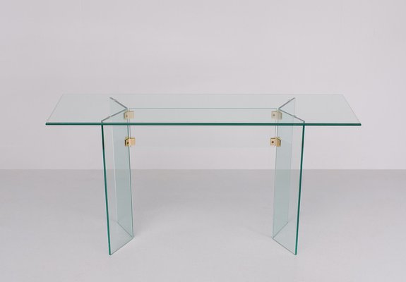 Leon Rose Glass Console Table, France, 1972-GCG-1772477