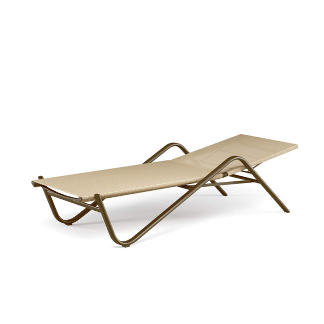 Holly Stackable sunbed with hidden wheels by Emu