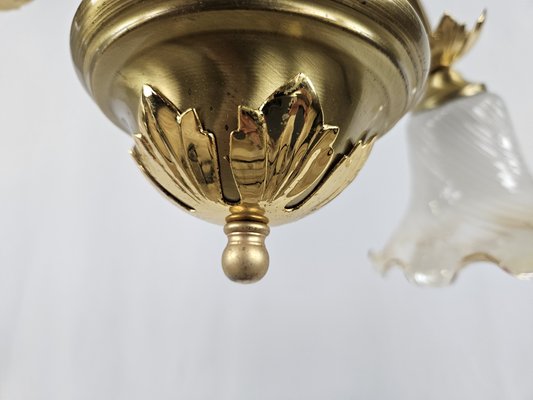 Liberty Italian Glass and Brass Chandelier, 1970s-ZUW-1819201