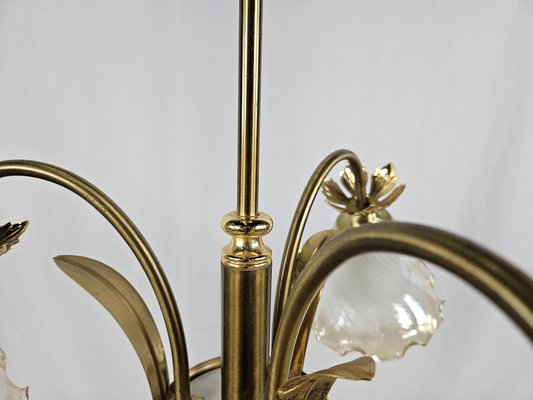 Liberty Italian Glass and Brass Chandelier, 1970s-ZUW-1819201