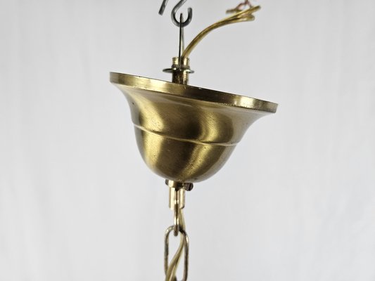 Liberty Italian Glass and Brass Chandelier, 1970s-ZUW-1819201