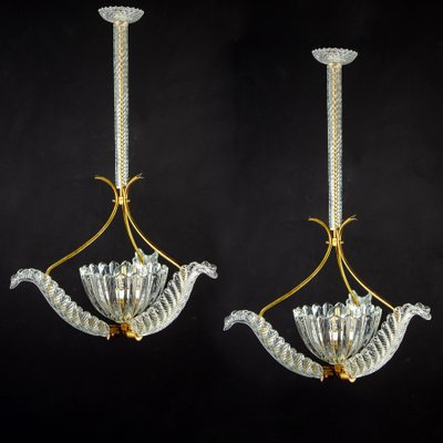 Liberty Pendants or Lanterns by Ercole Barovier, 1940s, Set of 2-MBH-1032419