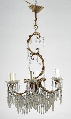 Liberty Style Chandelier with Six Lights, Italy, 1940-RAQ-1115445