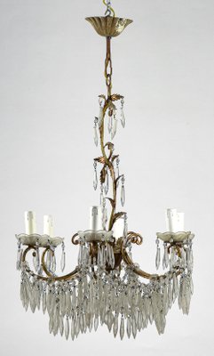 Liberty Style Chandelier with Six Lights, Italy, 1940-RAQ-1115445