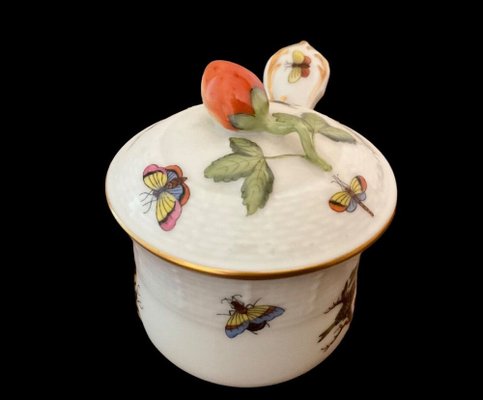 Lidded Handled Coffee Pot Painted with Birds from Herend Rothschild-OZS-1397133