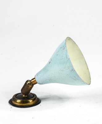 Light Blue Enameled Metal Wall Sconce in the Style of Stilnovo, Italy, 1950s-RAQ-1418521