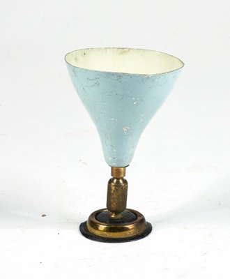 Light Blue Enameled Metal Wall Sconce in the Style of Stilnovo, Italy, 1950s-RAQ-1418521