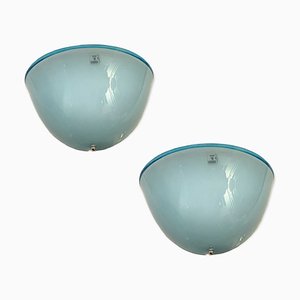 Light Blue Murano Glass Sconces, 1970s, Set of 2-JJC-1451280