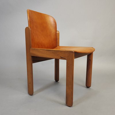 Light Brown Leather Chairs, 1970s, Set of 5-FXH-2035842