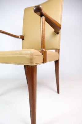 Light Leather and Mahogany Armchair by Jacob Kjær, 1950s-UY-1425721