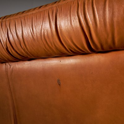 Light Warm Brown Leather Sofa Set, Set of 3-UVT-2022455