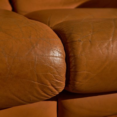 Light Warm Brown Leather Sofa Set, Set of 3-UVT-2022455