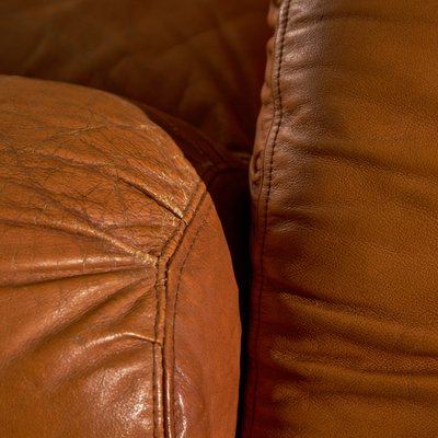 Light Warm Brown Leather Sofa Set, Set of 3-UVT-2022455