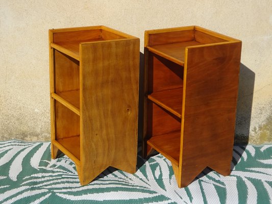 Light Wood Bedside Tables with Edges on the Top, 2000s, Set of 2-ABK-2027708