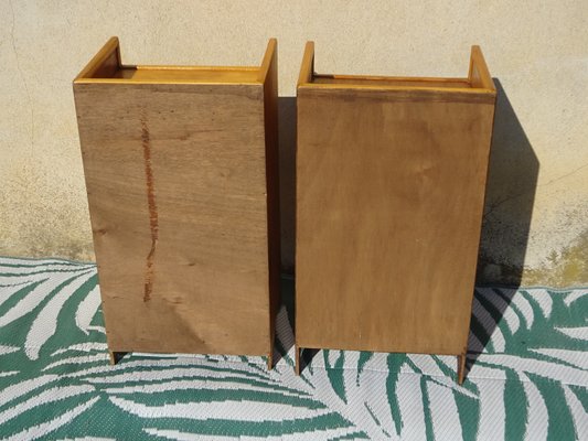 Light Wood Bedside Tables with Edges on the Top, 2000s, Set of 2-ABK-2027708