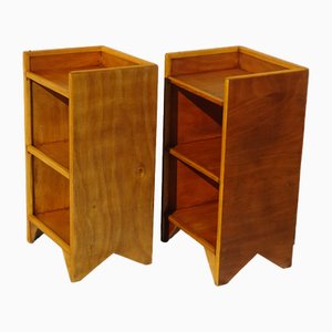 Light Wood Bedside Tables with Edges on the Top, 2000s, Set of 2-ABK-2027708