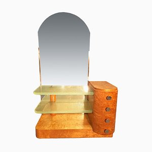 Light Wood Dressing Table with Glass Tiles, 1940s-AWH-825532