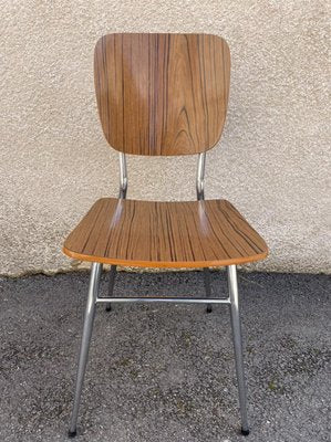 Light Yellow & Brown Formica Dining Table & Chairs Set, 1950s, Set of 5-SDV-875771