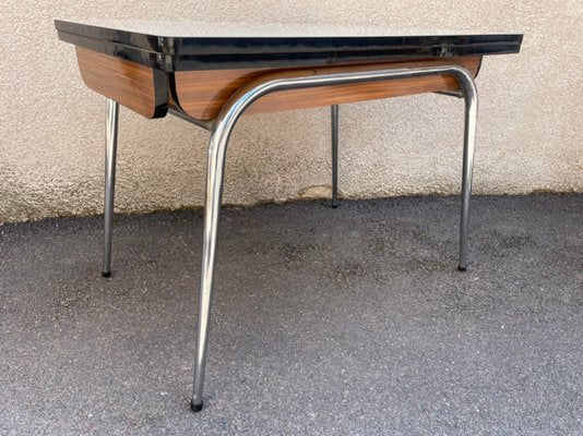 Light Yellow & Brown Formica Dining Table & Chairs Set, 1950s, Set of 5-SDV-875771