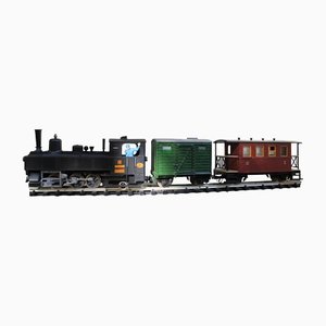 Liliput Train, Composition No2 Locomotive, Goodsvan and Wagon, Austria, 1960s, Set of 3-UWJ-1425984