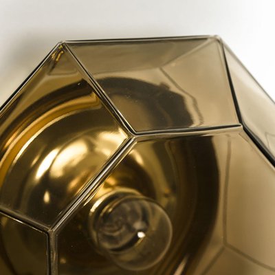 Limburg Geometric Smoked Glass and Brass Wall Lights, 1970s-VDW-2027321