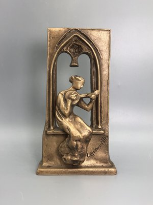 Limited Bronze Figure of Lute Player by Gyarmathy János, 1960s-XOP-2035029