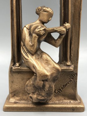 Limited Bronze Figure of Lute Player by Gyarmathy János, 1960s-XOP-2035029