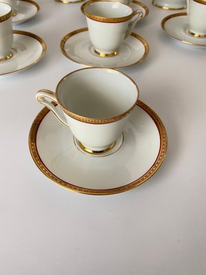 Limoges Porcelain and 24-Karat Gold Coffee Service, 1930s, Set of 19-UR-1431400