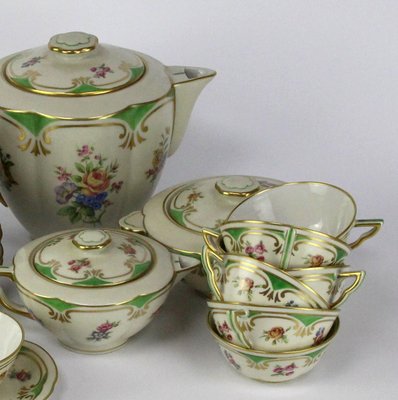 Limoges Porcelain Coffee Set by Charles Ahrenfeldt, Set of 27-NE-1115927