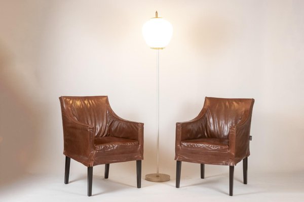 Lintello Armchairs in Camel Leather, 1970s, Set of 2-CEJ-1790117