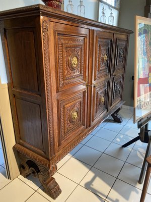 Lion Head Wooden Sideboard-TEP-1288652