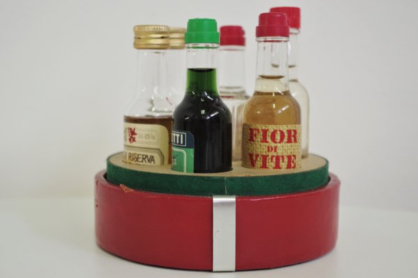 Liquor Bottle & Shot Glass Casket from Distillerie F.lli Ramazzotti, Milan, 1970s, Set of 8-KNM-984330