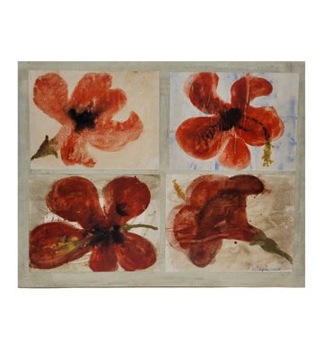 Lis Petersen, Poppies, Collage & Watercolor on Canvas, 2008-NUC-1719930