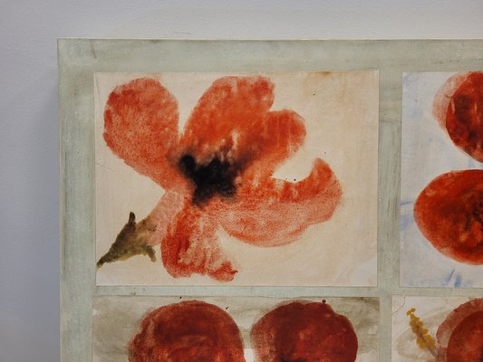 Lis Petersen, Poppies, Collage & Watercolor on Canvas, 2008-NUC-1719930