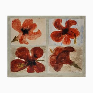 Lis Petersen, Poppies, Collage & Watercolor on Canvas, 2008-NUC-1719930