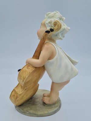 Little Girl with Cello in Ceramic by Arturo Pannunzio, 1950s-OZS-1395850