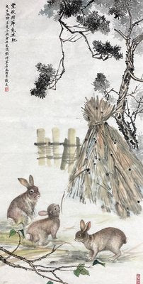 Liu Ziyu, Rabbits Get Fat in Autumn, 2023, Ink on Paper-CHG-2030595