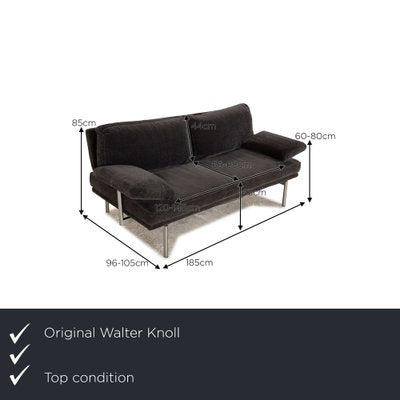 Living Platform Fabric Two-Seater Sofa in Gray from Walter Knoll-RQW-1748317