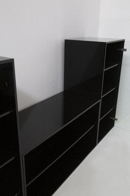 Living Room and Bookcase Set in Black attributed to Acerbis, 1970, Set of 2-RCE-1720065