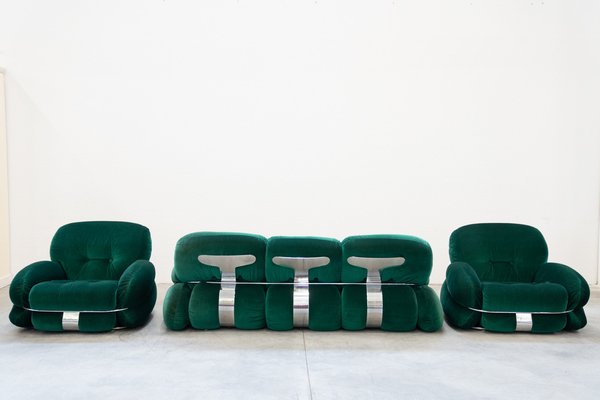 Living Room Set by Adriano Piazzesi, 1970, Set of 3-KNM-1763265