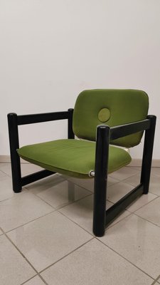 Living Room Set in Green and Black, 1970s, Set of 3-AKW-2021600