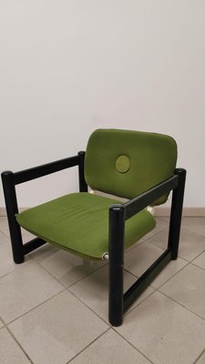 Living Room Set in Green and Black, 1970s, Set of 3-AKW-2021600