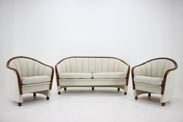 Living Room Set in the Style of Gio Ponti, Italy, 1950s, Set of 3-TZ-1062769