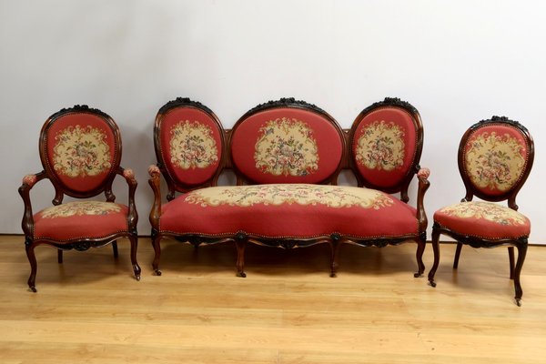 Living Room Set, Mid 19th Century, Set of 7-RVK-2024495