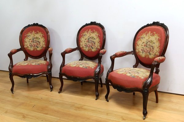 Living Room Set, Mid 19th Century, Set of 7-RVK-2024495