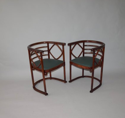 Living Room Sofa & Armchairs attributed to Josef Hoffmann, 1900s, Set of 3-TZ-1373790