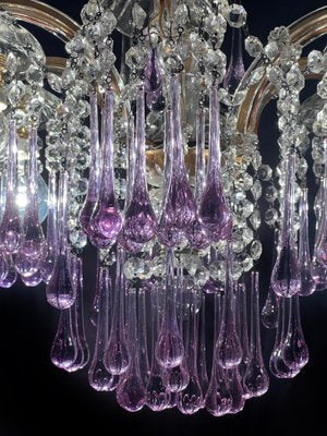 Liz Taylor's Tears Murano Chandelier, 1950s-OVO-1746730