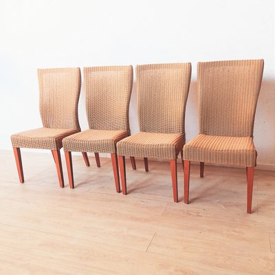 Lloyd Loom Rattan Side Chairs, 1980s, Set of 4-WK-2027862