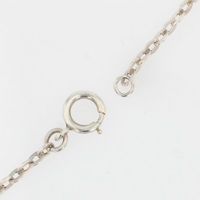 Long 20th Century Silver Chain Necklace-OLU-1044641