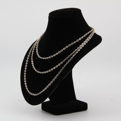 Long 20th Century Silver Chain Necklace-OLU-1044641